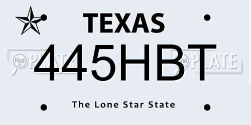 445HBT Texas License Plate