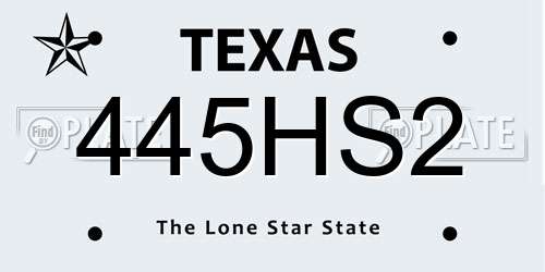 445HS2 Texas License Plate