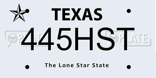 445HST Texas License Plate