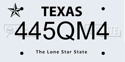 445QM4 Texas License Plate