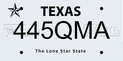 445QMA Texas License Plate