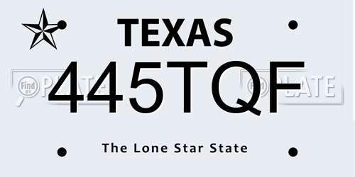 445TQF Texas License Plate