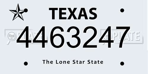 4463247 Texas License Plate