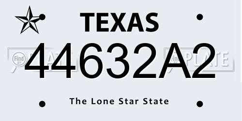 44632A2 Texas License Plate