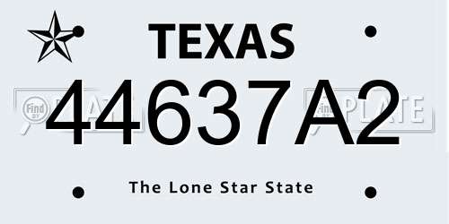 44637A2 Texas License Plate