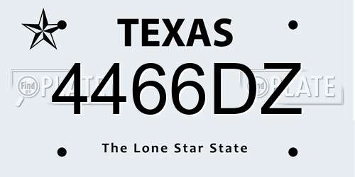 4466DZ Texas License Plate