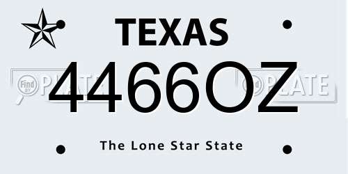 4466OZ Texas License Plate