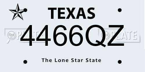 4466QZ Texas License Plate