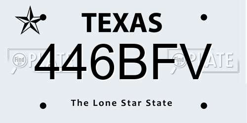 446BFV Texas License Plate