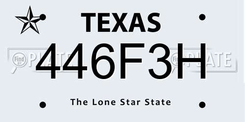 446F3H Texas License Plate