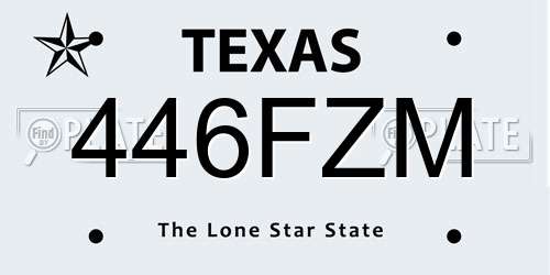 446FZM Texas License Plate