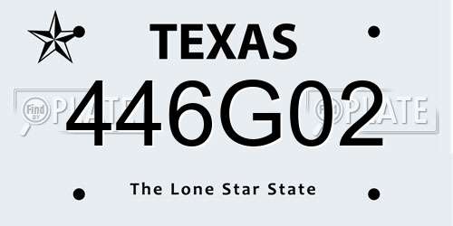 446G02 Texas License Plate
