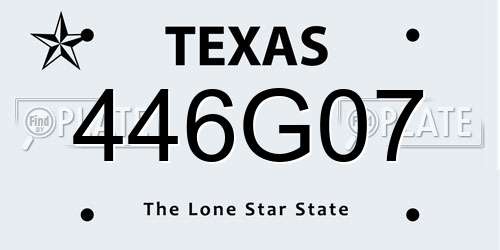 446G07 Texas License Plate