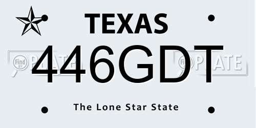 446GDT Texas License Plate