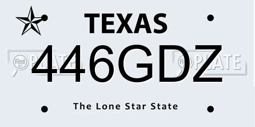 446GDZ Texas License Plate