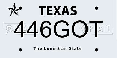 446GOT Texas License Plate