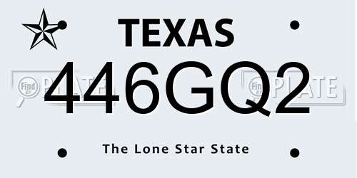 446GQ2 Texas License Plate