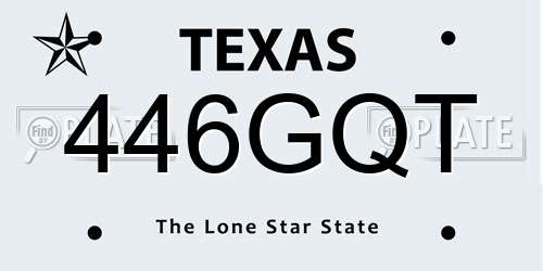 446GQT Texas License Plate