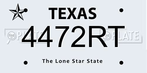 4472RT Texas License Plate