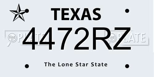 4472RZ Texas License Plate