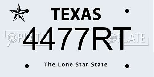 4477RT Texas License Plate