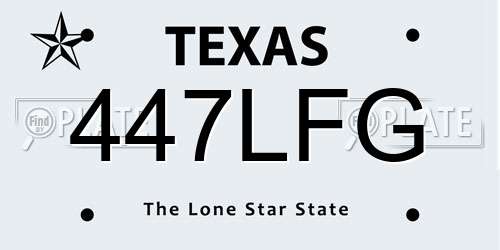 447LFG Texas License Plate