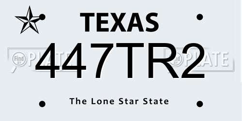 447TR2 Texas License Plate