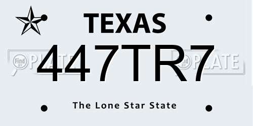 447TR7 Texas License Plate