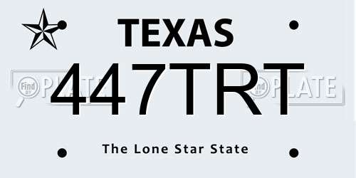 447TRT Texas License Plate