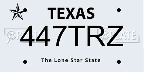 447TRZ Texas License Plate