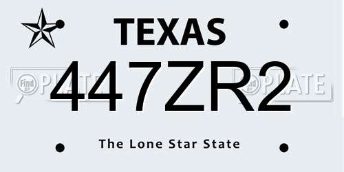 447ZR2 Texas License Plate