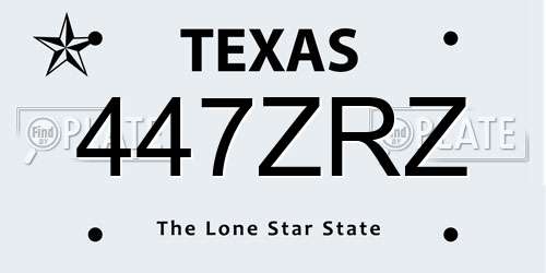 447ZRZ Texas License Plate