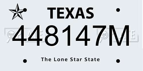 448147M Texas License Plate