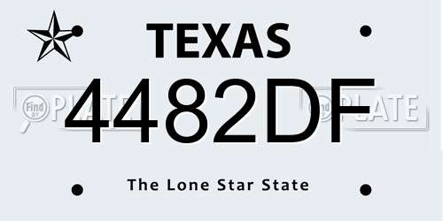 4482DF Texas License Plate