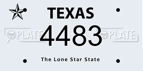 4483 Texas License Plate