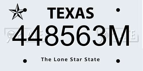 448563M Texas License Plate