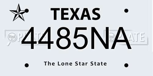 4485NA Texas License Plate