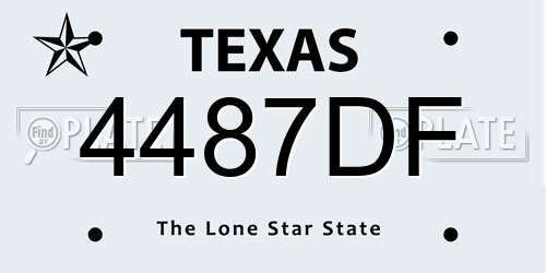 4487DF Texas License Plate