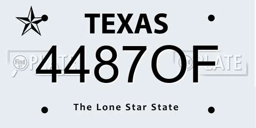 4487OF Texas License Plate