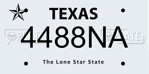4488NA Texas License Plate