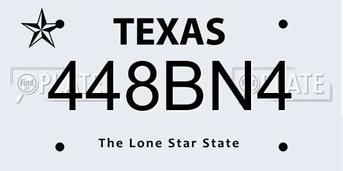 448BN4 Texas License Plate