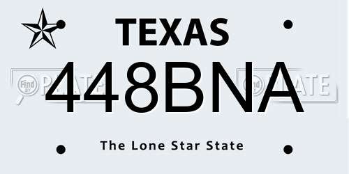 448BNA Texas License Plate