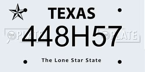 448H57 Texas License Plate