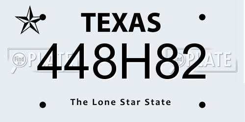 448H82 Texas License Plate