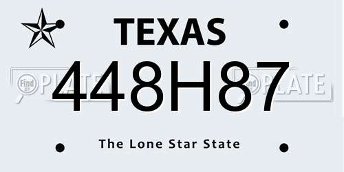 448H87 Texas License Plate