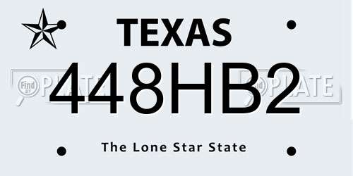 448HB2 Texas License Plate