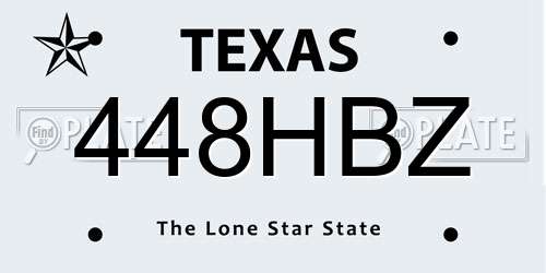 448HBZ Texas License Plate