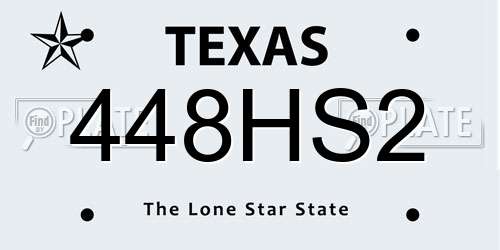 448HS2 Texas License Plate