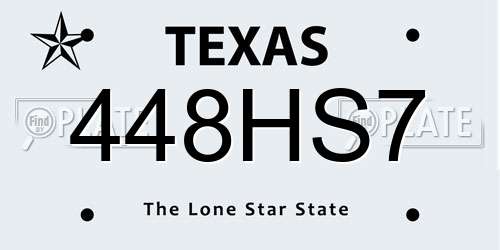 448HS7 Texas License Plate