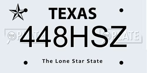448HSZ Texas License Plate